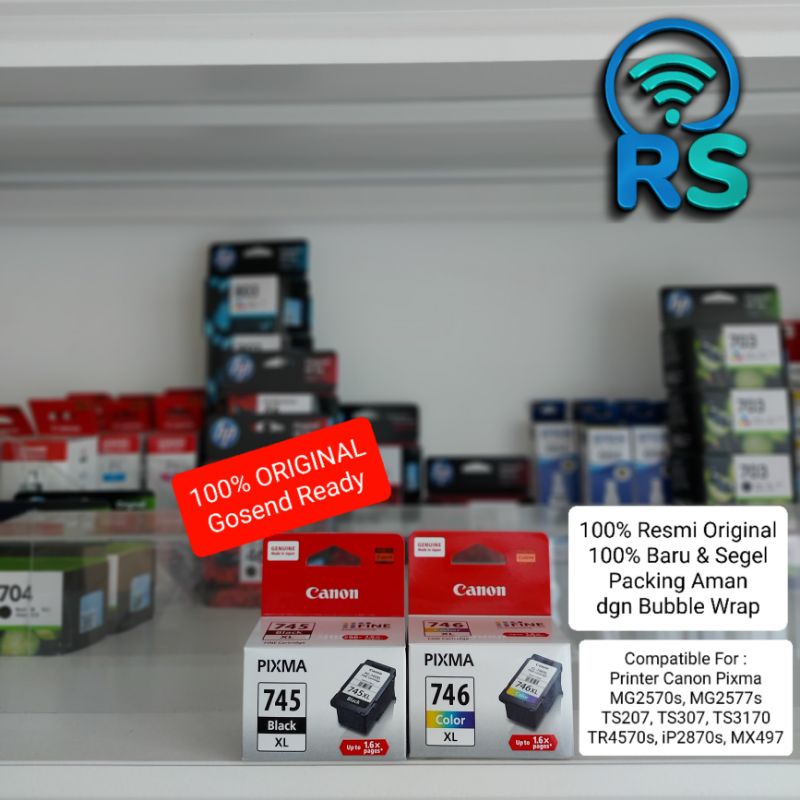 Jual Canon 745 746 XL Black Color 745XL 746XL Cartridge Tinta Hitam