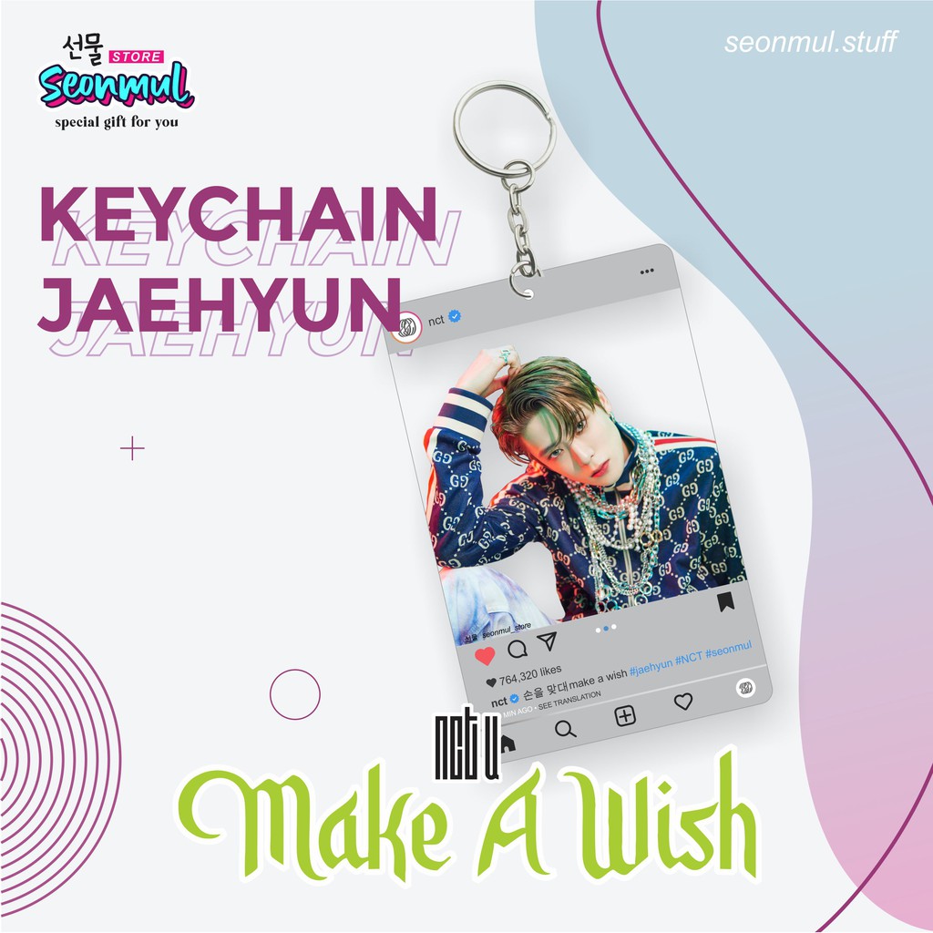 TERMURAH!! GANTUNGAN KUNCI / KEYCHAIN TRANSPARAN CARD NCT - MAKE A WISH [KPOP]