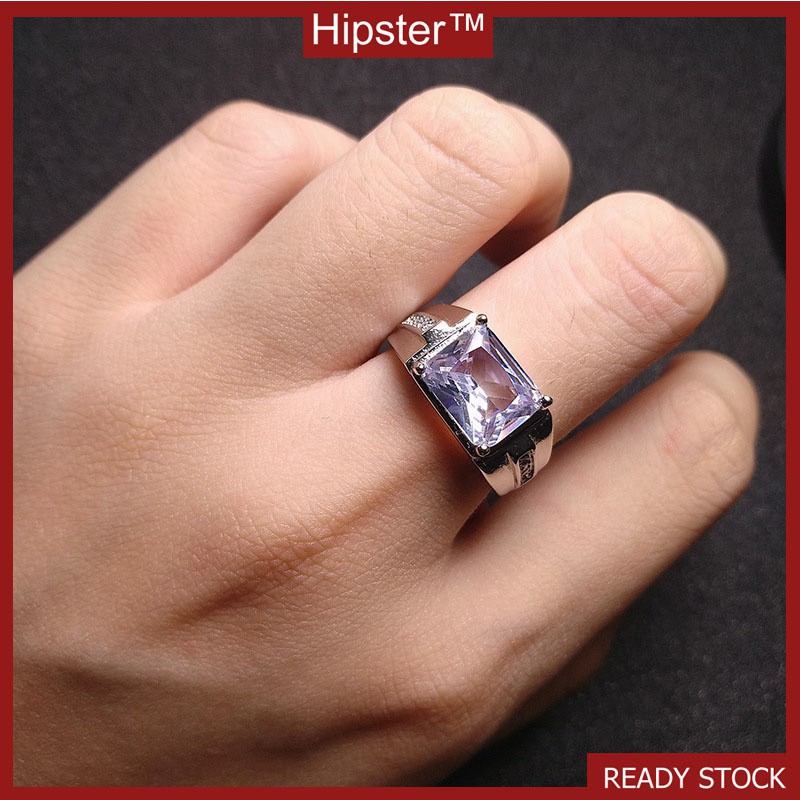 Hot Sale Luxury Domineering Inlaid Sapphire Adjustable Ring