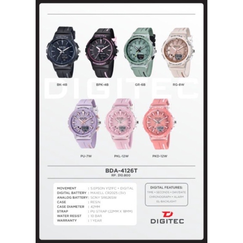 Jam Tangan Wanita DIGITEC DG4126 DG-4126 DG4126 T DG 2126 / DG-2126 / DG2126 T Watch ORIGINAL