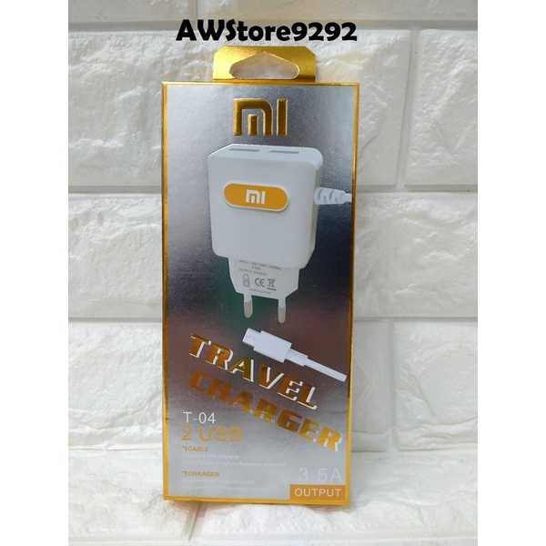 Travel Charger Kabel data USB Xiaomi T-04 T04