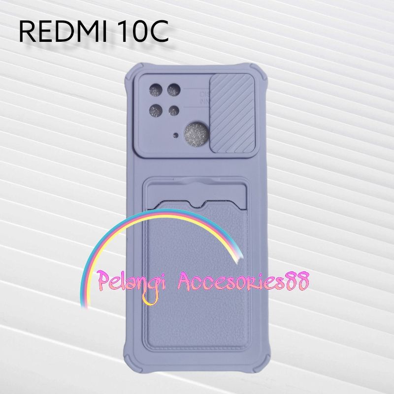 CASE REDMI 10C / POCO C40 SOFTCASE SLEDING WARNA WARNI SLOT CARD