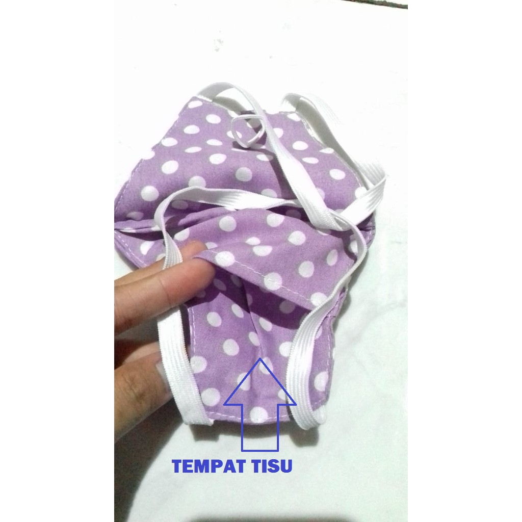 MASKER DEWASA MONCONG BISA DI ISI TISU 2 ply headloop hijab