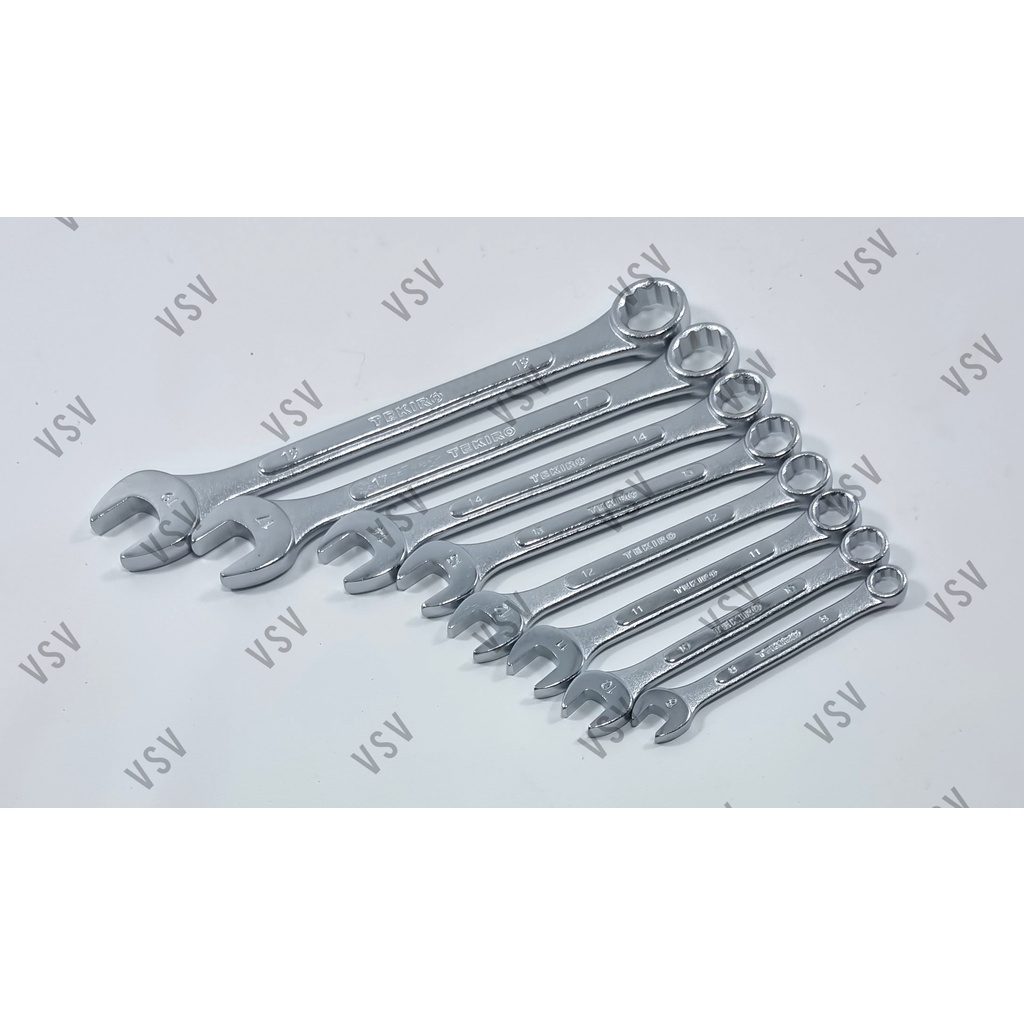 TEKIRO Kunci Ring Pas set 8Pcs 8-19mm Combination Wrench set