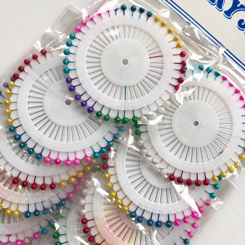 (12 Pcs) Jarum Pentul Piring Set Bundar Rentengan