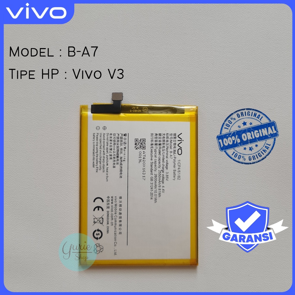 BATERAI BATTERY BATRE VIVO V3 BA7 B-A7 ORIGINAL