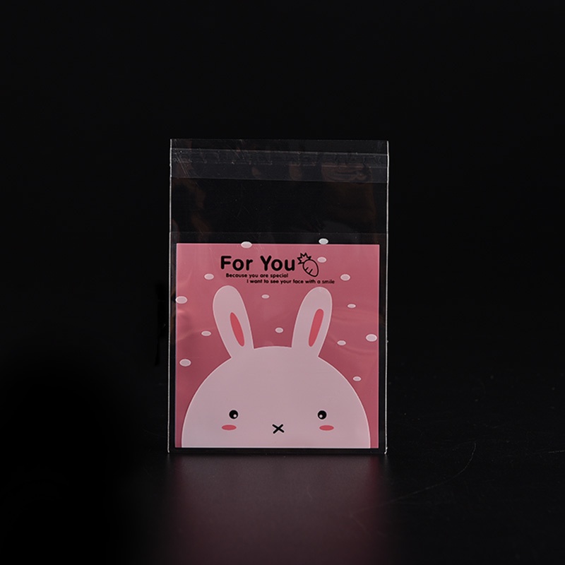 {LUCKID}100pcs Rabbit Pattern Self Adhesive Cookie Candy Package Gift Bags Cellophane Birthday