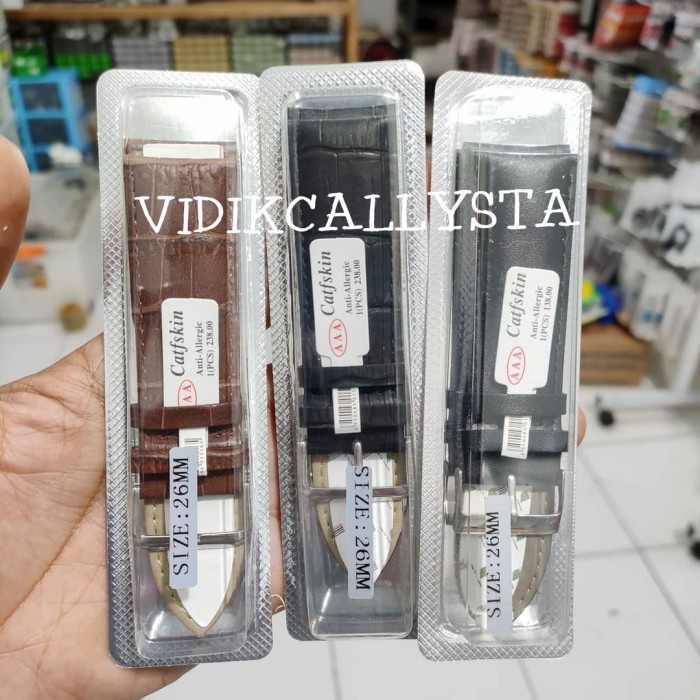 STRAP TALI JAM TANGAN KULIT 26MM 26 MM MODEL TIMEKING MOTIF BAGUS