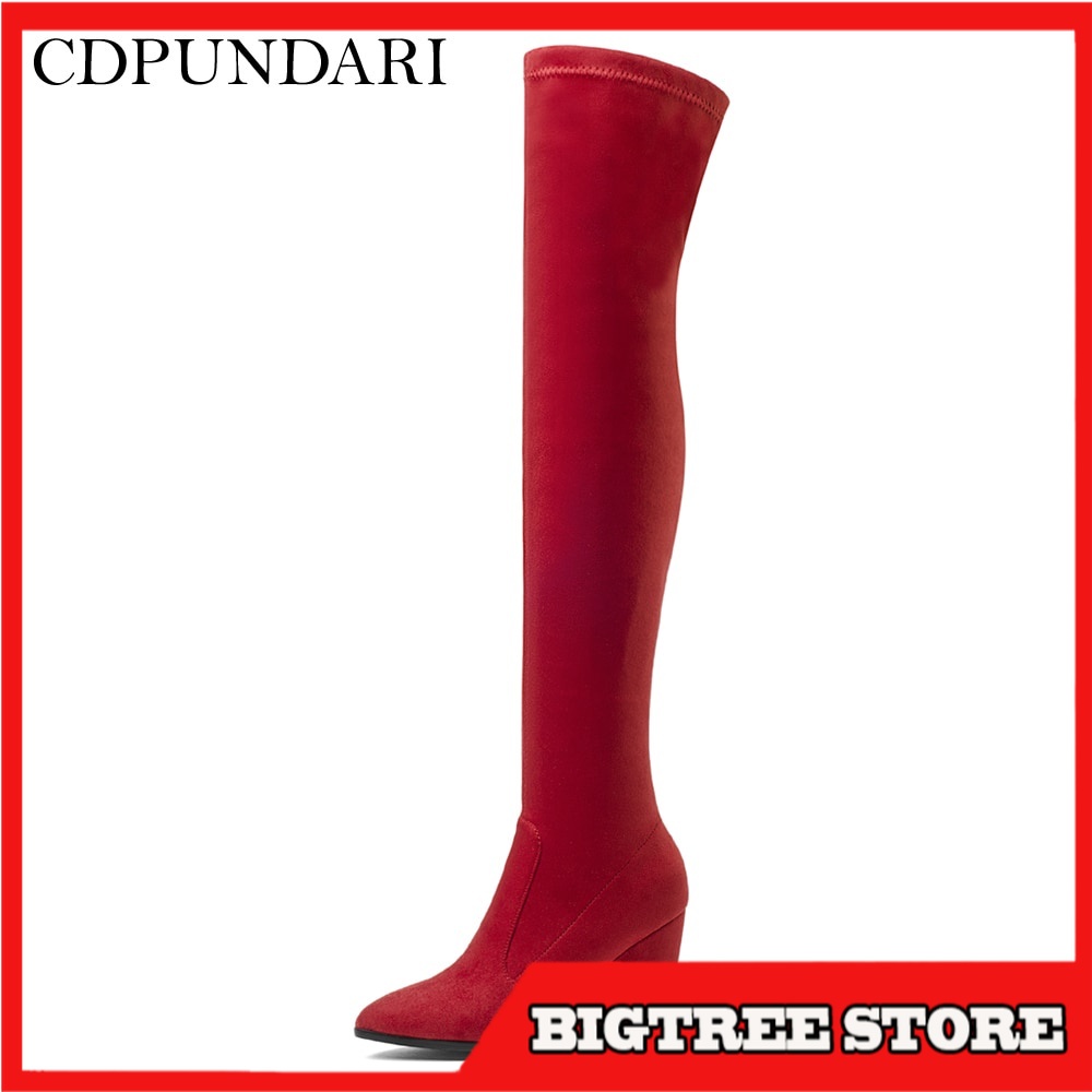 Sepatu Boots Wanita Panjang   High Heels Over The Knee Boots Women Thigh High Boots Spring Autumn Lo