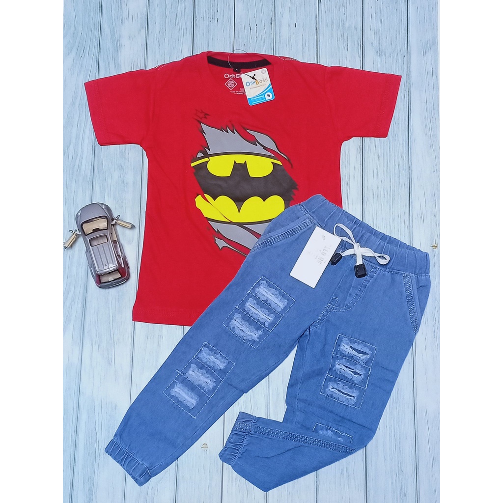 STJRP - Premium Setelan jogger ripped anak dan kaos distro karakter 1-8 tahun Part 1-5