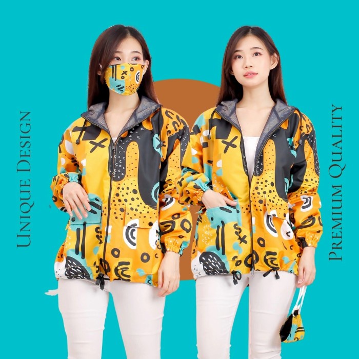 Jaket Wanita Jaket Parasut Wanita Printing Motif lips/jaket gowes/jaket sepeda(X2W1) Jaket Wanita Tr