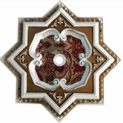 ORNAMEN PLAFON FITTING LAMPU TERMURAH 60X60 SEGI DELAPAN COKLAT &PUTIH BATIK BUNGA