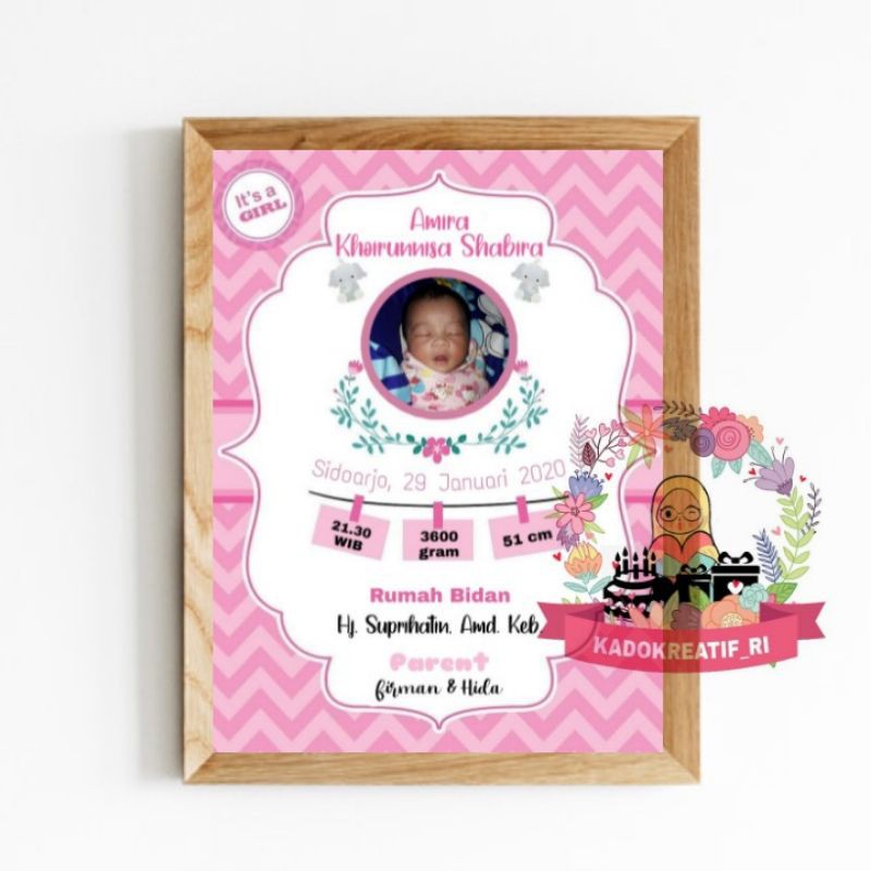 Desain Data Kelahiran Bayi/Biodata Bayi /baby shower/Biodata anak