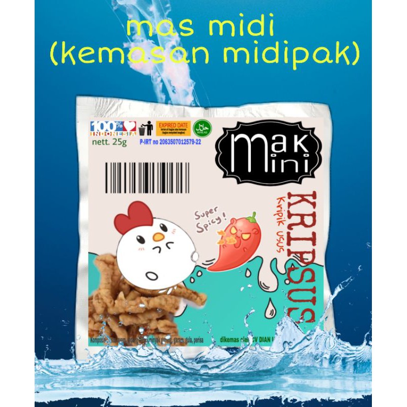 

MAKMINI mas midi Kripsus 25g (kemasan midipak kripik usus)