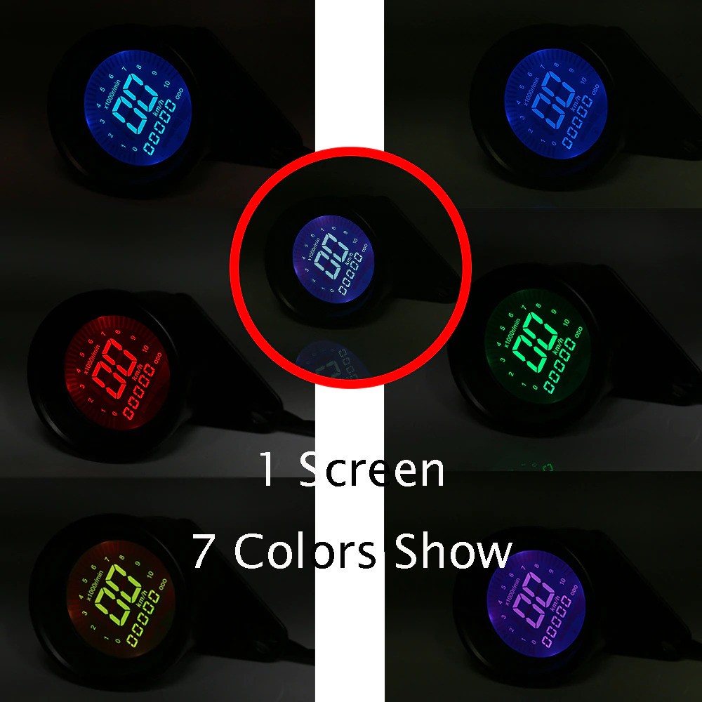 Speedometer Digital Motor Odometer Tachometer Retro - MY927 - Black / Speedometer Motor