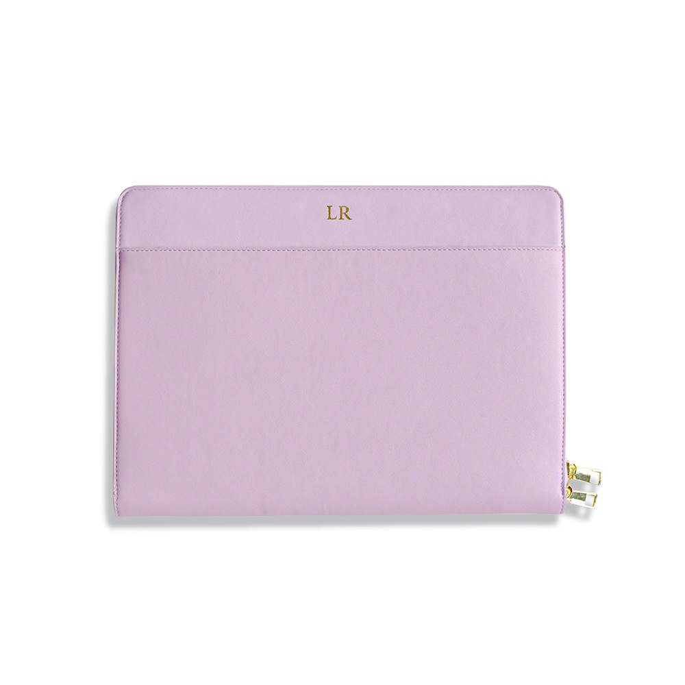 Laptop Leather Sleeve - Lilac