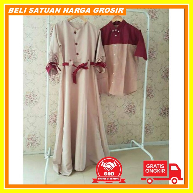 Gamis Couple Kebaya Tunangan Dress Lamaran Baju Tunangan Cauple Pasang Gamis Couple Asmarandana / C