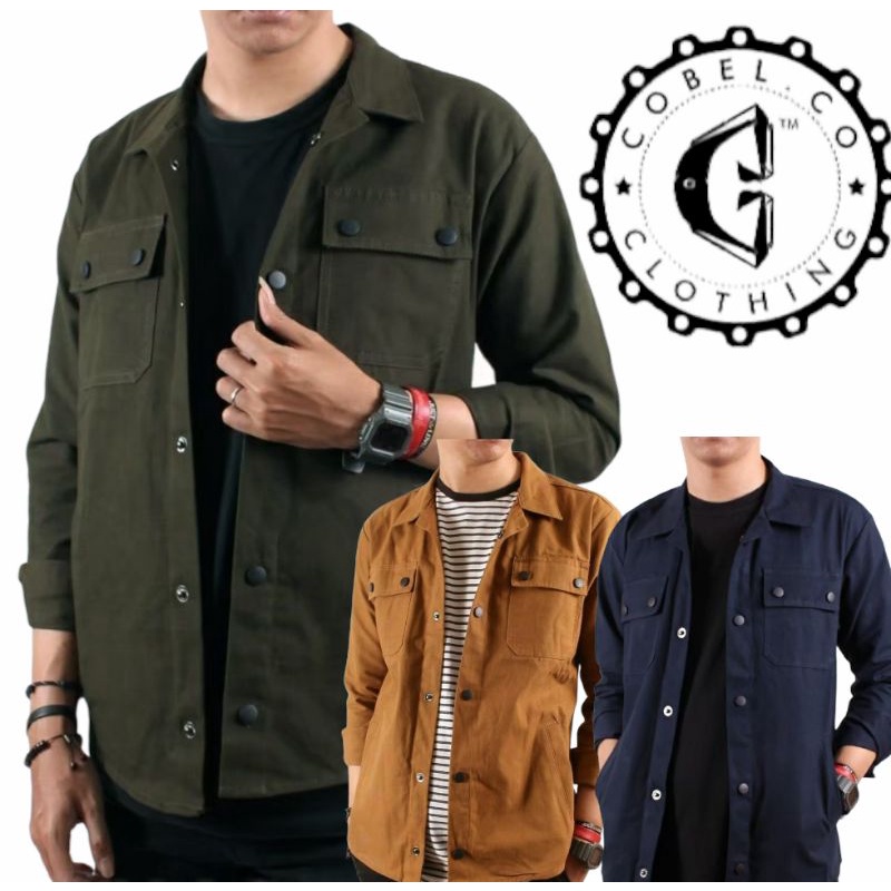 Kemeja Semi Parka / Kemeja Pria / Kemeja Canvas / Semi Parka