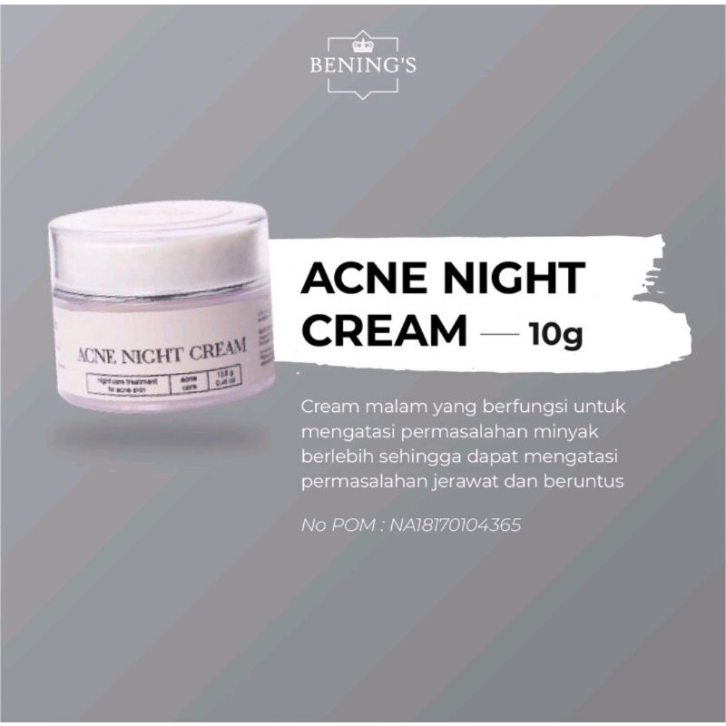 Acne Night Cream Bening’s dr. oky pratama