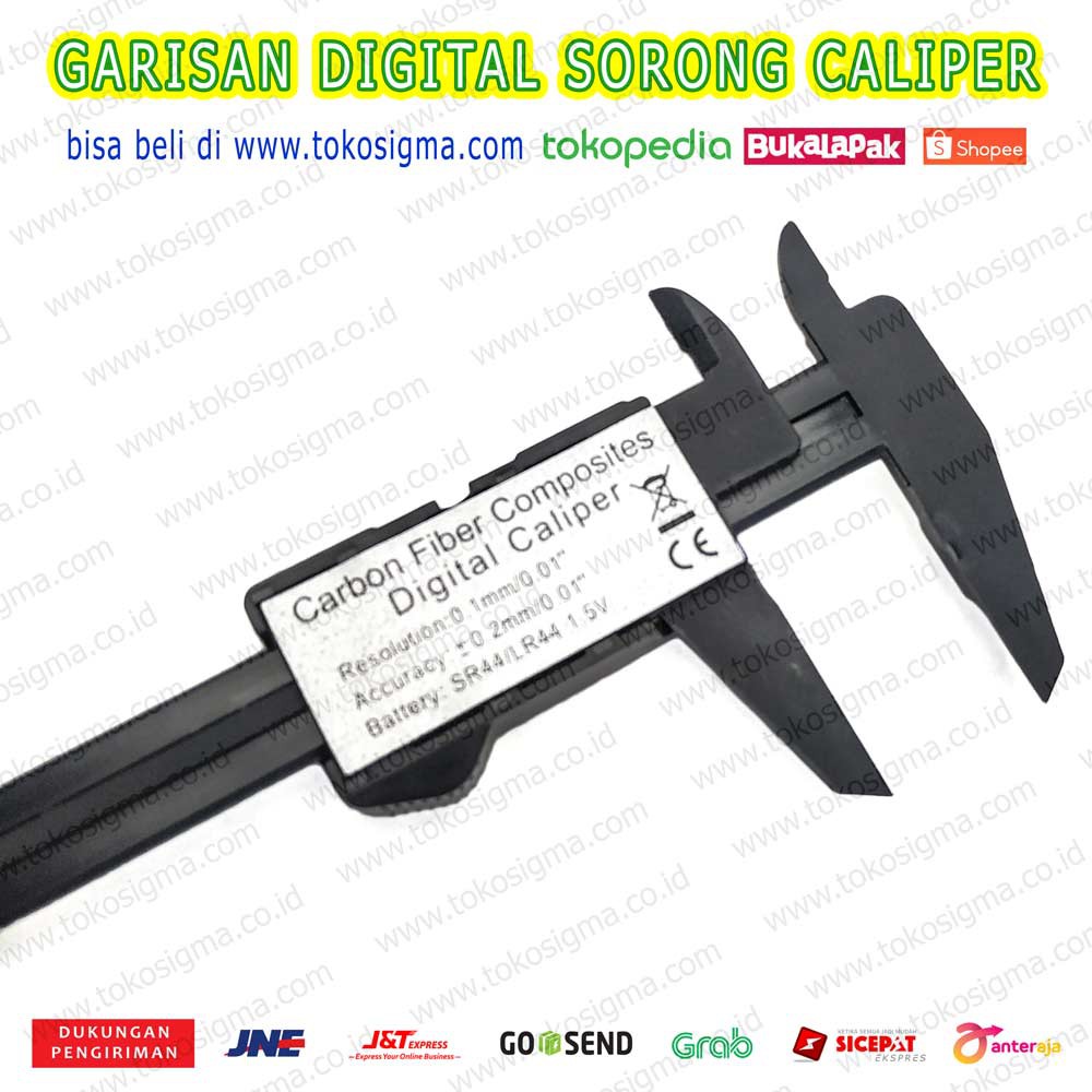 Jangka Sorong Digital Vernier Caliper LCD Garisan ukur Sketmat Sigmat