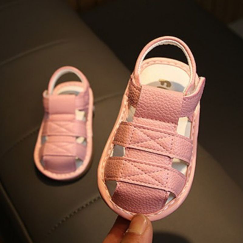 Sepatu Sandal Anak Bayi Bunyi Baby Liam Sound Walker Cit-Cit Anak Batita Balita Polos Putih Pink Coklat Brown Warna Netral