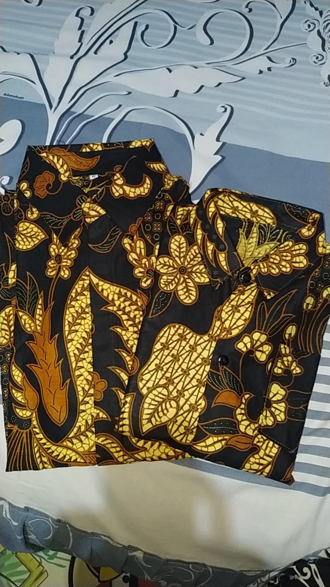 Batik Couple Ayah Ibu Dan Anak Cowok Lengan Panjang Bahan Sogan Bisa Untuk Seragaman