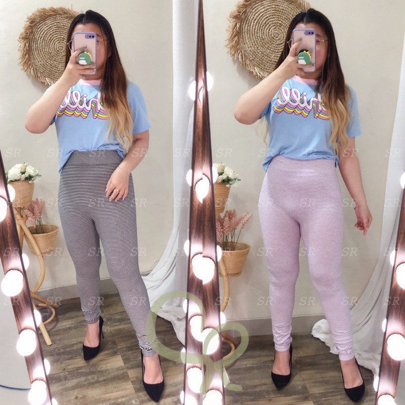 Celana Legging Panjang Wanita Import Pastel Cantik Katun Korea Melar Jumbo