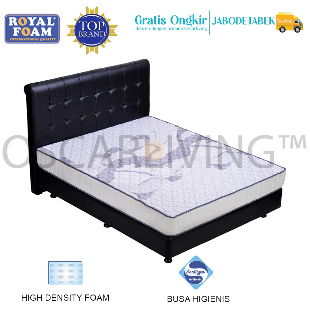 Royal Foam Kasur Busa Grand Esteem Quilting Tebal 20 Cm Putih HB Amore Hitam[Kasur Busa FULLSET/Khus