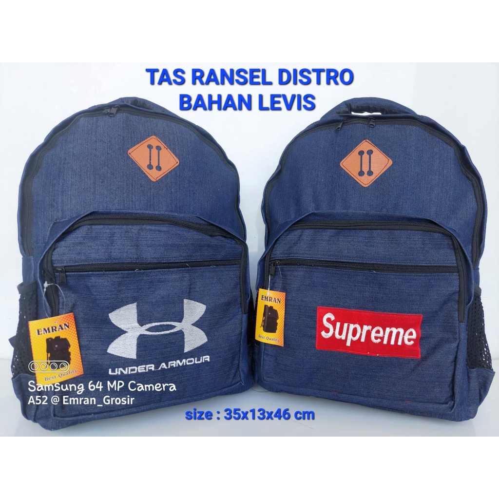 Tas Ransel Distro Bahan Levis /Tas Ransel Distro Pria/Tas Ransel Levis/Tas Levis Pria