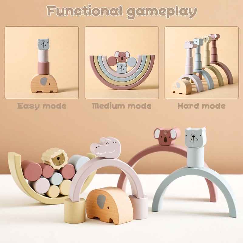 WOODEN ANIMAL BALANCE TOY | Mainan kayu keseimbangan anak | mainan edukasi