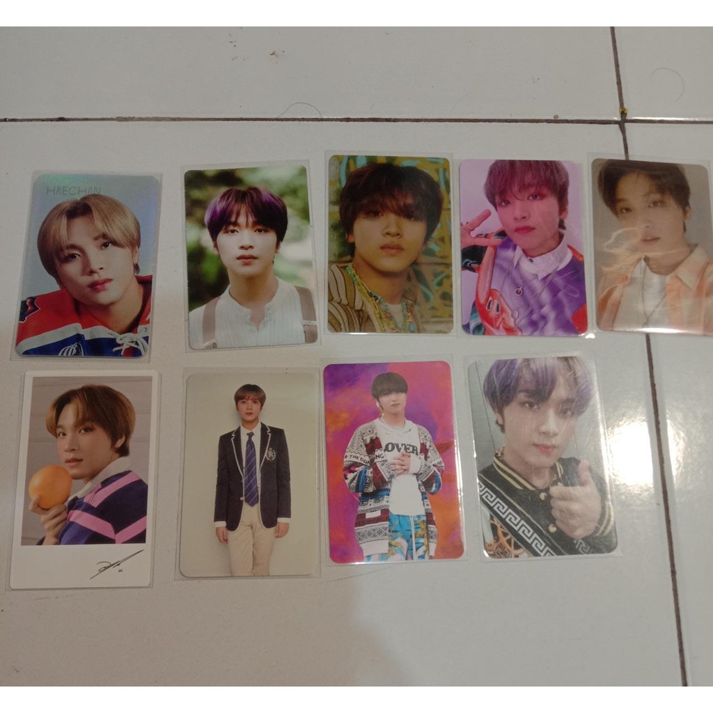 Photocard atau PC Haechan holo, Haechan DAD Ver 1, Haechan photomagnet, Haechan mumo, Haechan Boring