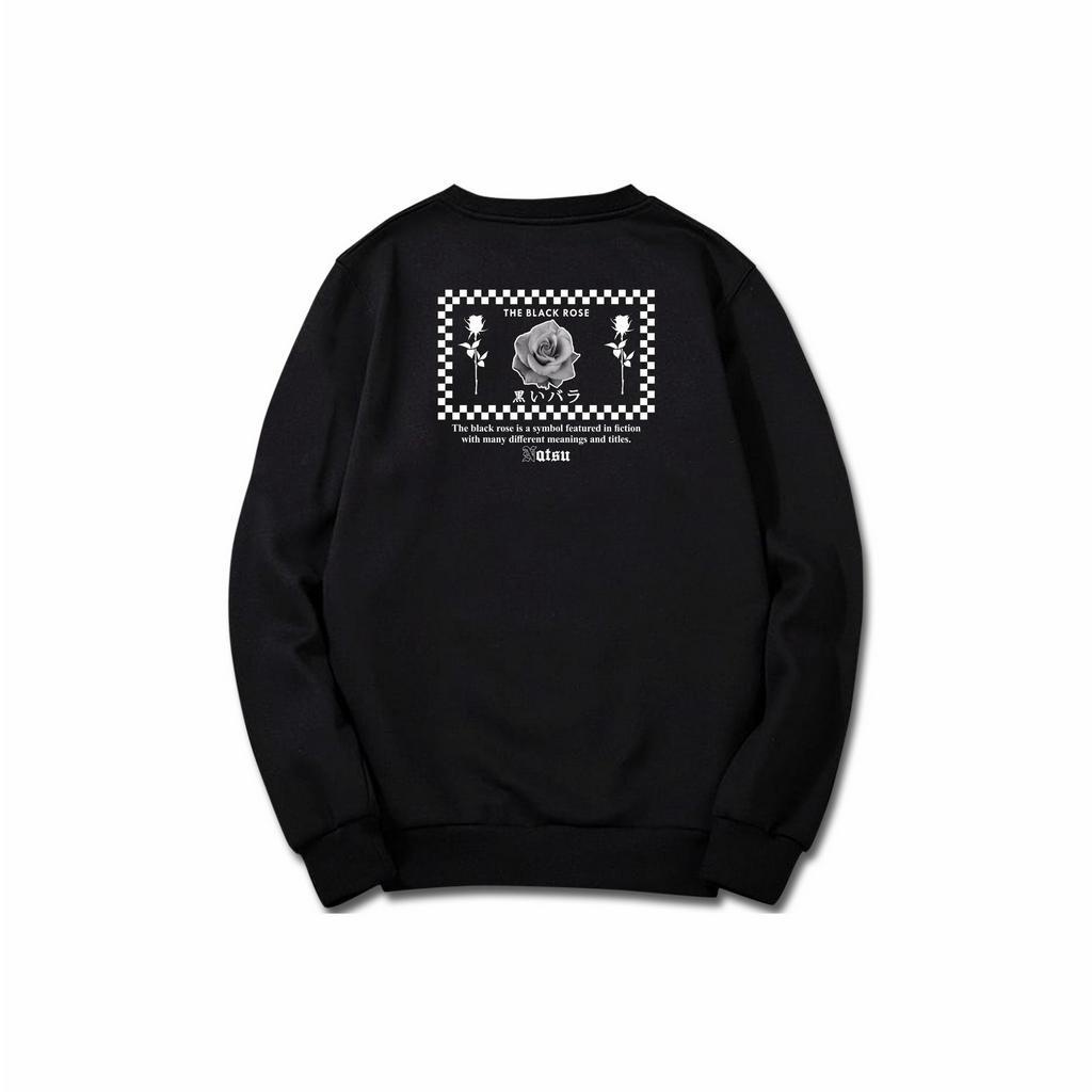 Sweater Crewneck Natsu Co. -  BLACK ROSE CATUR /CREWNEK ORIGINAL/PANDAWA HOODIE