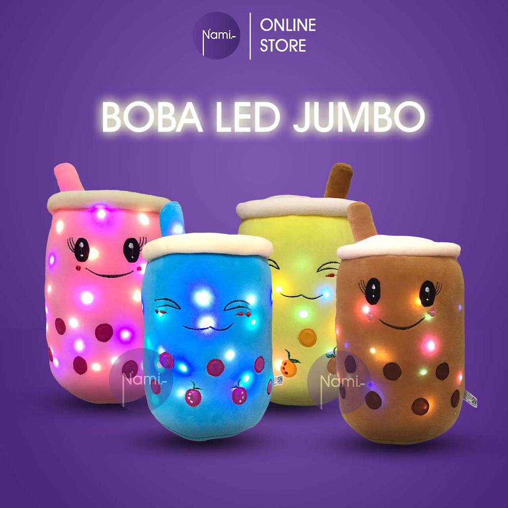 Boneka Boba Jumbo Ukuran Galon Bantal Boba Besar lampu LED