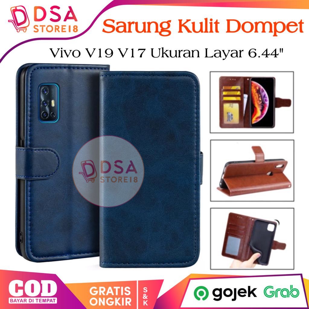 Case Vivo V19 / Casing Vivo V19 / V17 Leather Case Flip Cover Wallet Dompet Hp Casing Kulit