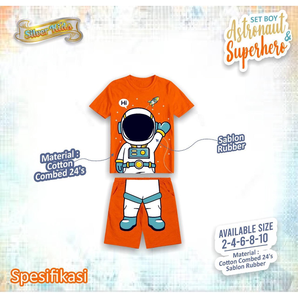 Setelan anak Mix Superhero Astronot by Silver kids