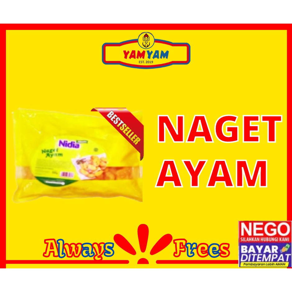

Naget Nagget Ayam Nidia 1000 gr Jumbo Premium Beku Goreng Siap Makan Murah isi Banyak Halal