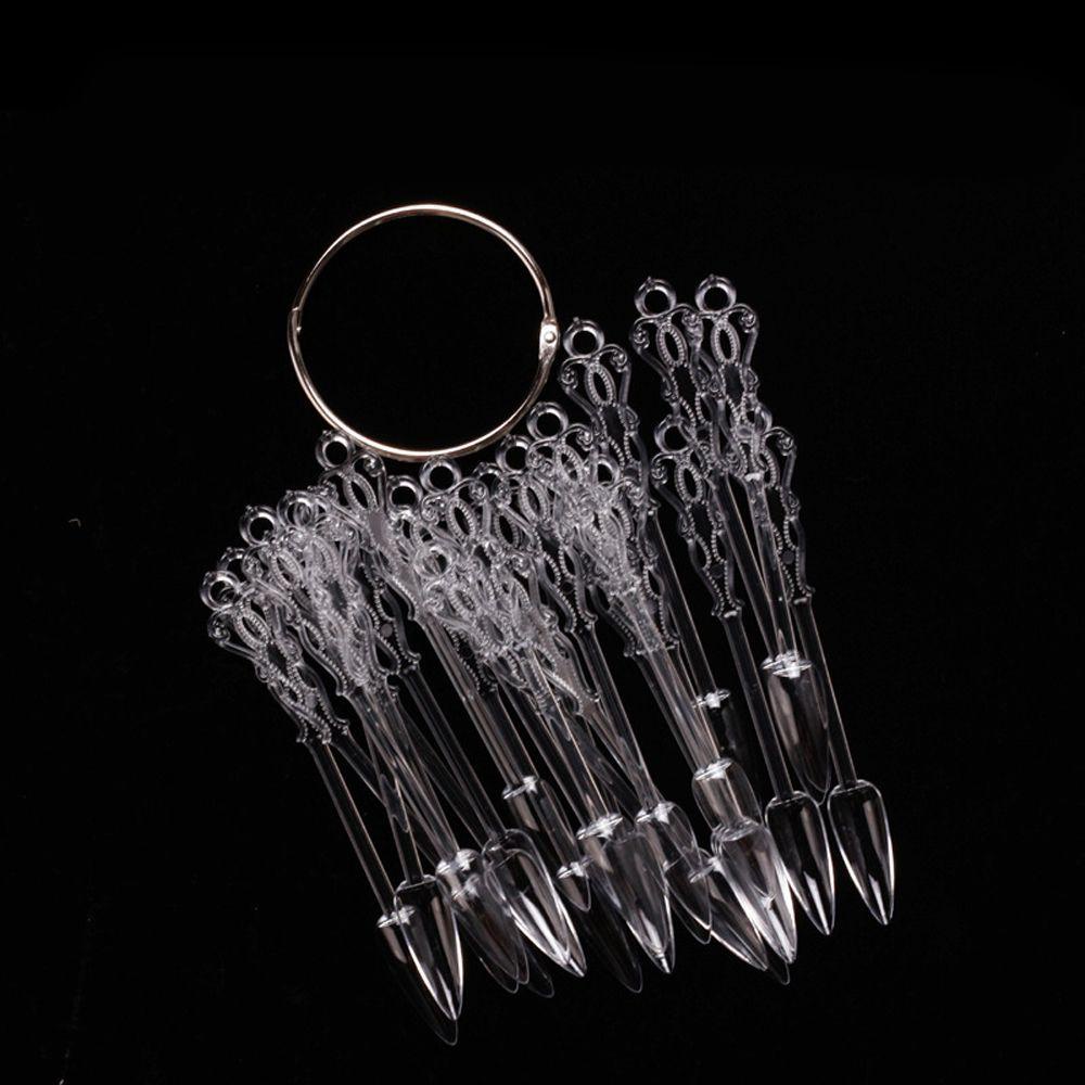 Preva 24pcs Rak Paku Goyang Plastik Gesper Ring Praktek Bagan Tips Display Stand
