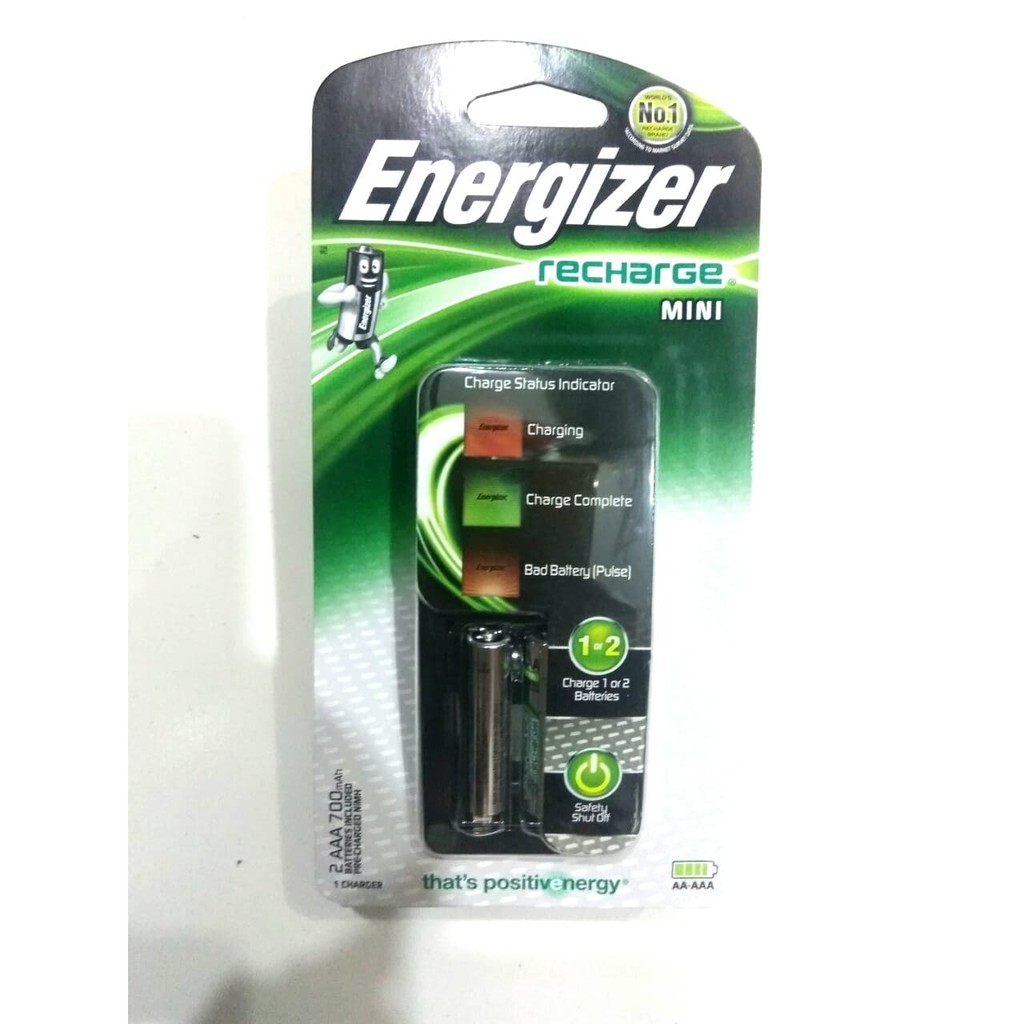 Baterai Charger AA / AAA Dan 2 Baterai AAA 700 mAh Energizer