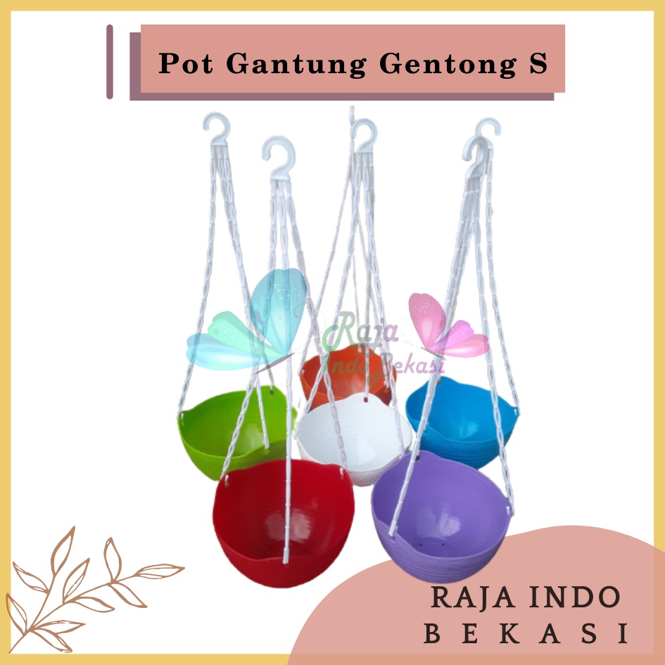 Pot Bunga Gantung Gentong Lovenia Ggs 8852 Size S Putih Hijau Ungu Orange Merah Biru Pot Gantung 20 Putih Warna Warni Unik Tebal Murah