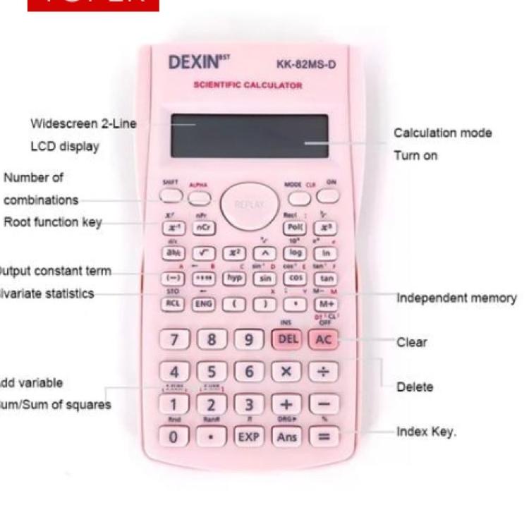 

Banyak Dipakai.. TOPER Kalkulator Scientific Calculator Sin Cos Tan Function Aesthetic Estetik
