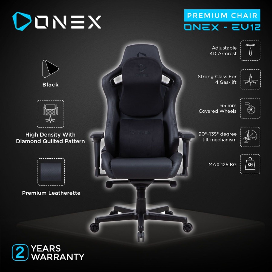 Kursi Gaming ONEX EV12 EVOLUTION KURSI GAMING CHAIR - BLACK