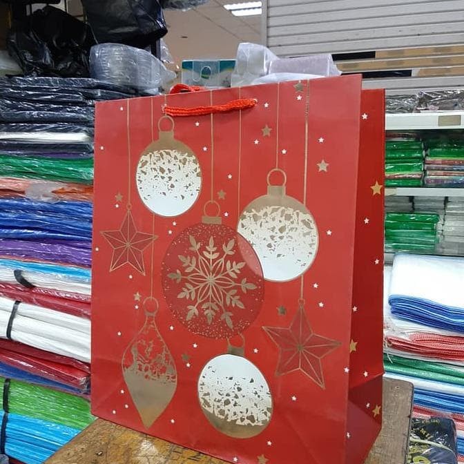 

(TERLARIS) HOT SALE Paperbag Christmas/Tas Kertas Natal uk 25X30 TERJAMIN