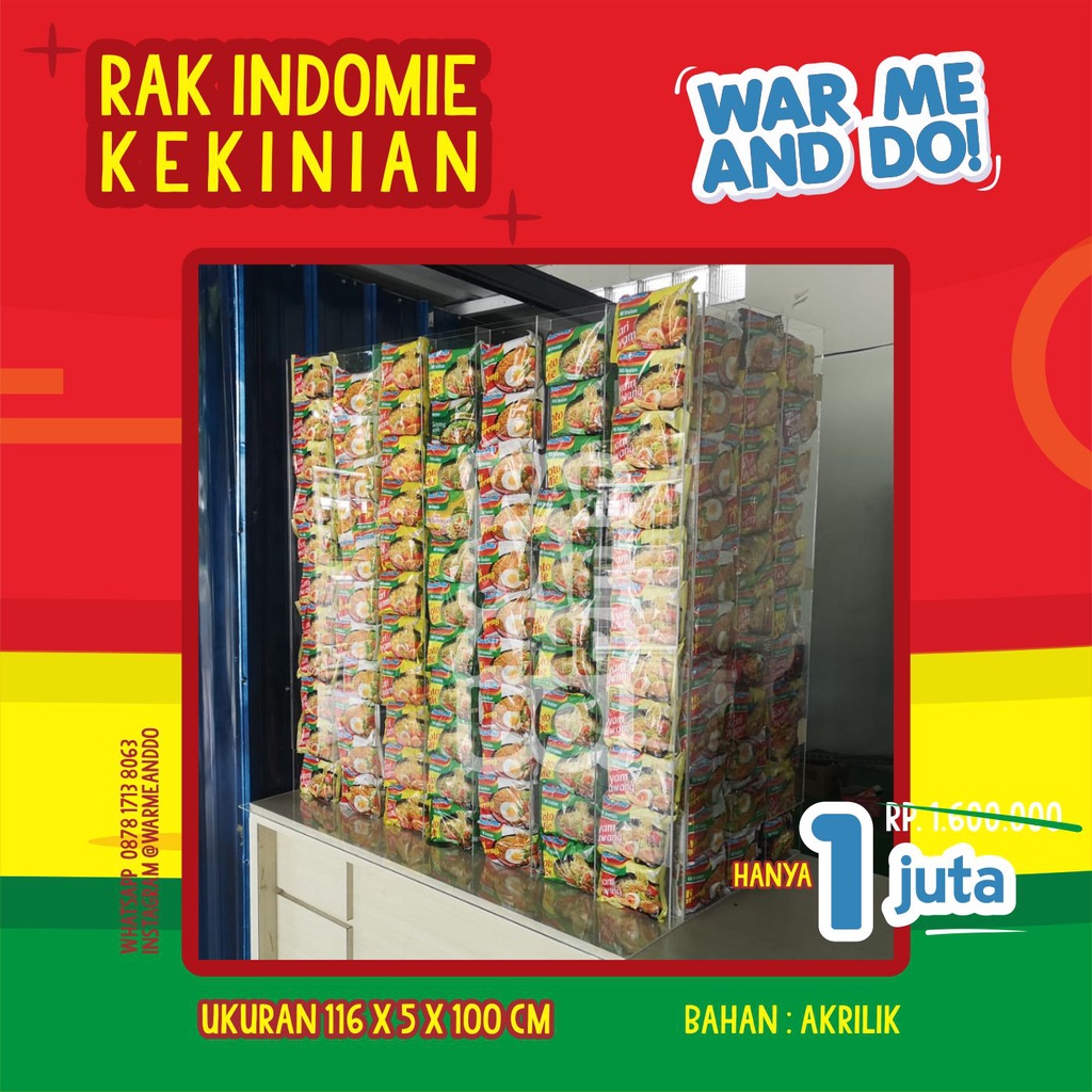 Rak Indomie Kekinian / Warmindo Kekinian / Rak Akrilik / Paket Usaha Warmindo / Warmeanddo