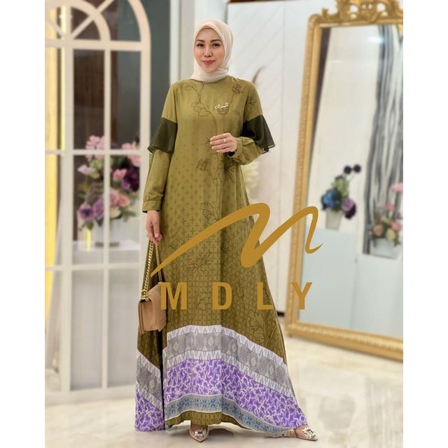 Gamis Dress Wanita  Terbaru Halwa Dress By Mdly 3039