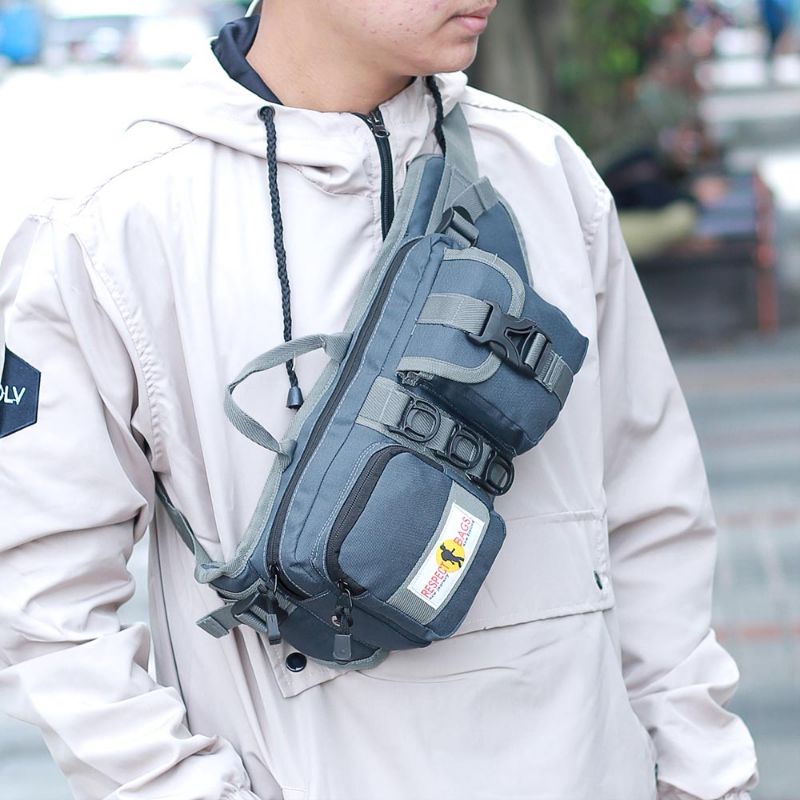 AUTHENTIC Tas Selempang Pria Waist Bag Tactical Sling Bag Distro Murah Keren