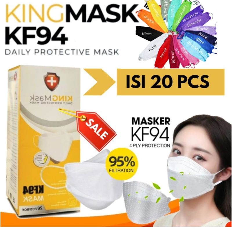 20PCS MASKER KF94 KING MASK KOREA STYLE EVO MASK kf94 kingmask