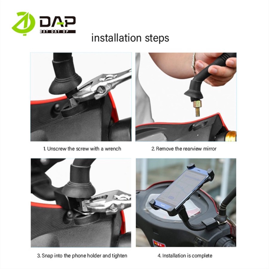 Holder Motor Spion Holder Sepeda DAP D-CZ2 Phone Holder Motorcycle