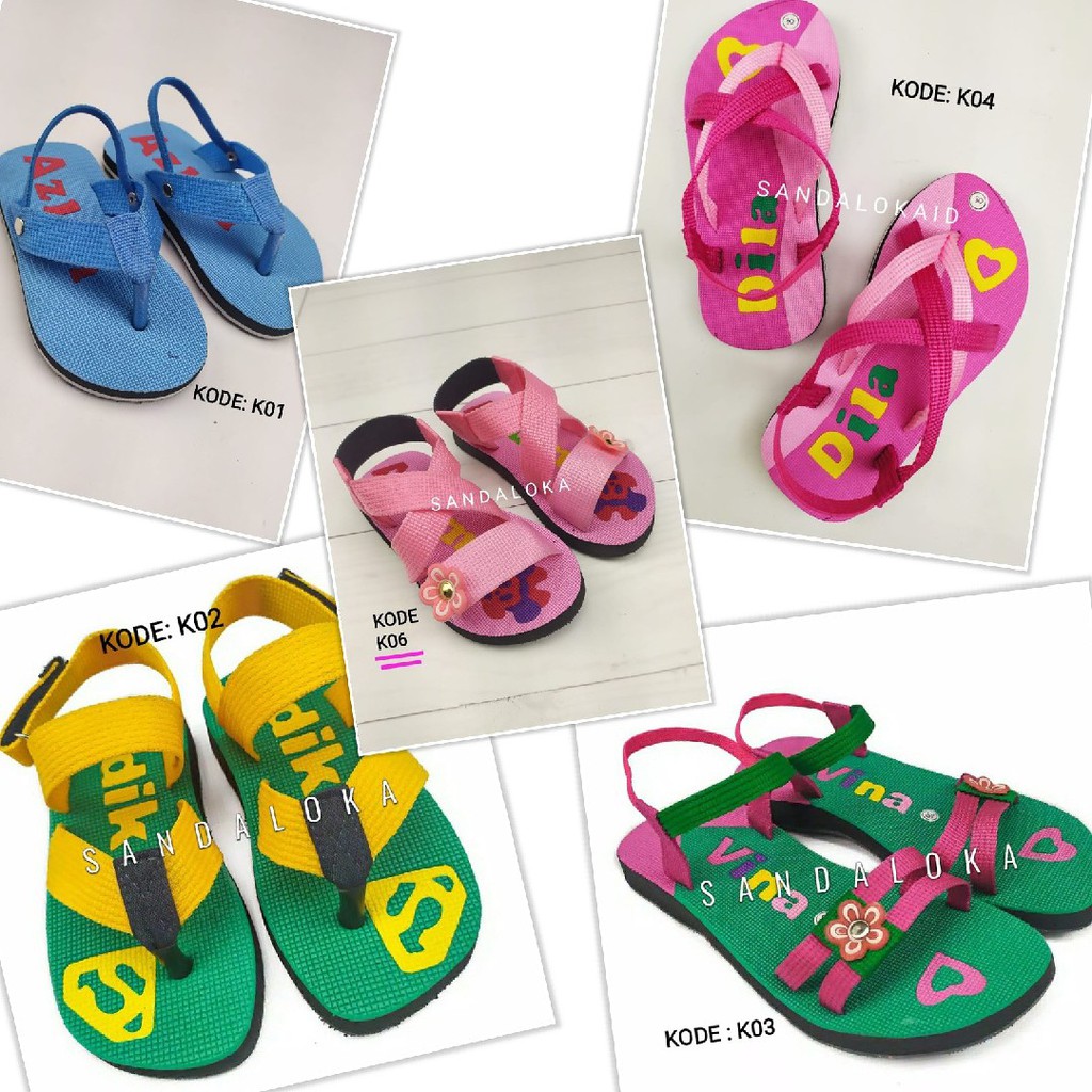 [PO] Sendal Nama Wudhu Bisa Custom | Sandal Karakter Bebas Pilih Warna