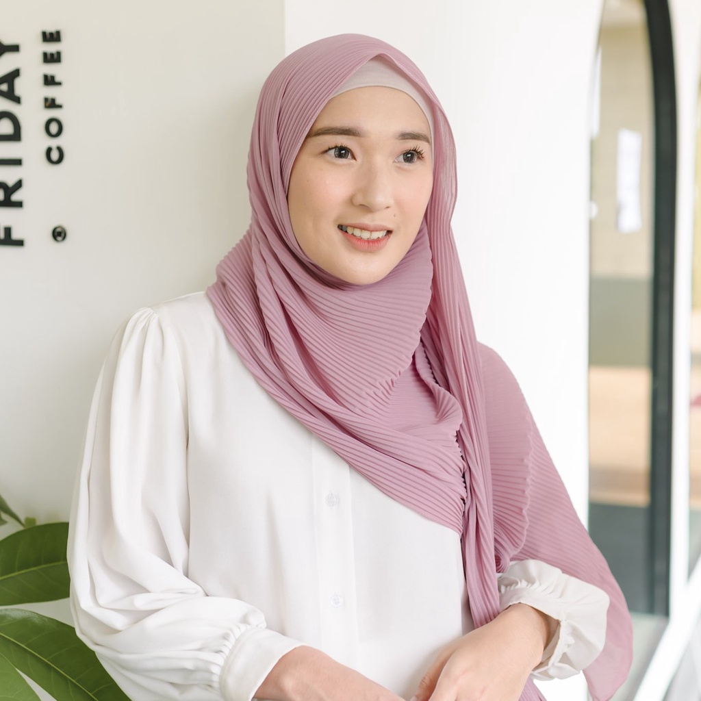 Lozy Hijab - Bawal Pleats Shawl ( Pashmina Plisket )-Soft Purple