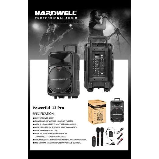 speaker portable wireless hardwell powerful 12pro 12 pro 12inch usb bluetooth